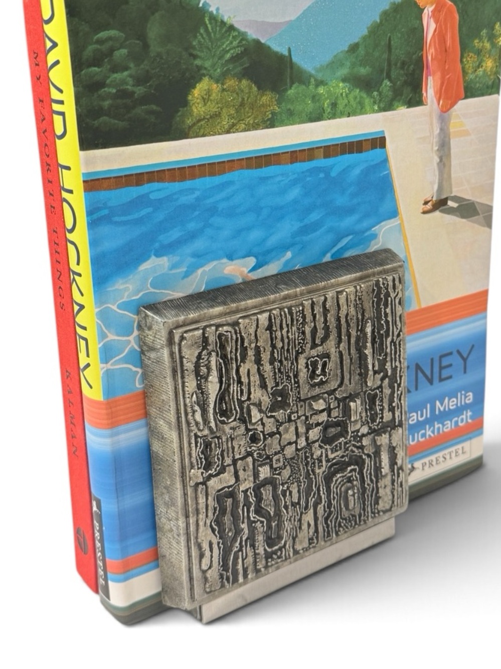 Mid Century Modern Brutalist Composite & Metal Bookend in Paul Evens Style